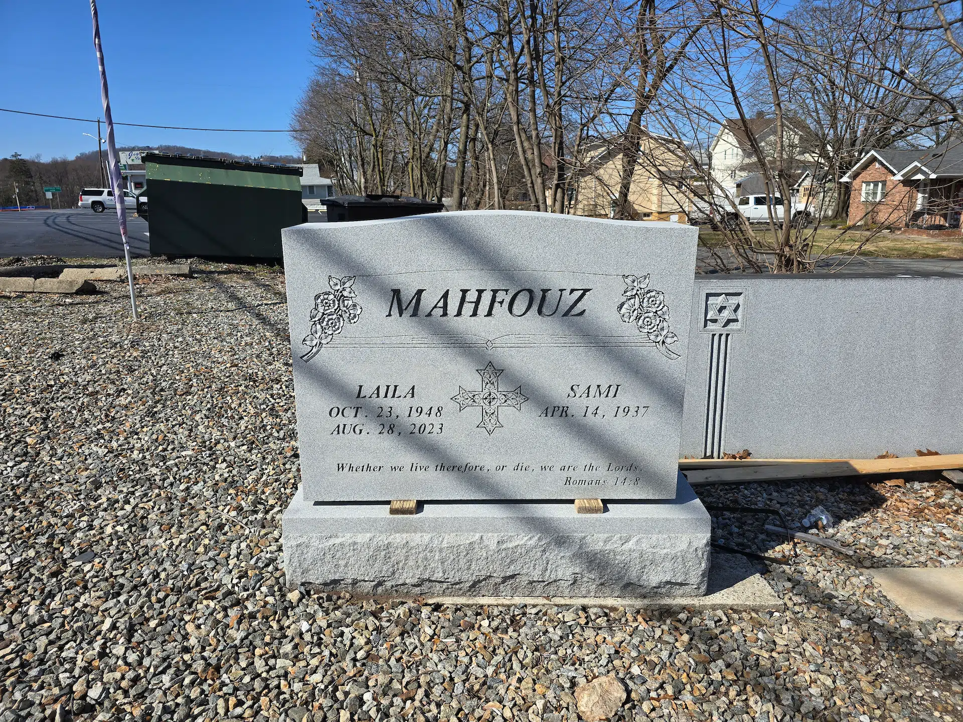 Granite Memorial Bench hand-carved by NJ Cemetery Benches in NJ — image 2